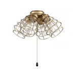 Fan 4-Light Caged Light Kit - Satin Brass