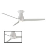 Slim DC Ceiling Fan with Light - Matte White / Matte White