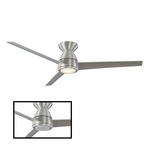 Tip Top DC Ceiling Fan with Light - Brushed Aluminum / Titanium Silver