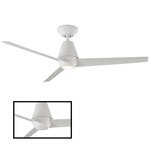 Slim DC Ceiling Fan with Light - Matte White / Matte White