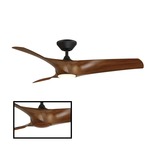 Zephyr DC Ceiling Fan with Light - Matte Black / Distressed Koa