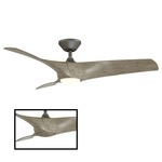 Zephyr DC Ceiling Fan with Light - Graphite / Weathered Wood