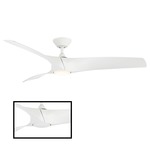 Zephyr DC Ceiling Fan with Light - Matte White / Matte White