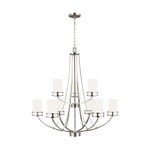 Robie Chandelier - Brushed Nickel / Etched White