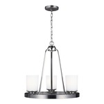 Kemal Chandelier - Brushed Nickel / Etched White