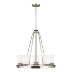 Kemal Chandelier - Brushed Nickel / Etched White