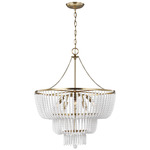 Jackie Chandelier - Satin Brass / White