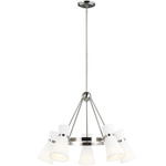 Clark Chandelier - Brushed Nickel / White Linen