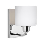 Canfield Wall Sconce - Chrome / Etched White