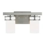 Robie Bathroom Vanity Light  - Brushed Nickel / Etched White