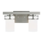 Robie Bathroom Vanity Light - Brushed Nickel / Etched White