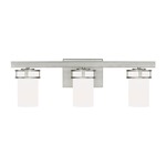 Robie Bathroom Vanity Light - Brushed Nickel / Etched White