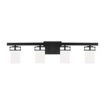 Robie Bathroom Vanity Light - Midnight Black / Etched White