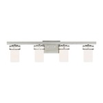 Robie Bathroom Vanity Light - Brushed Nickel / Etched White