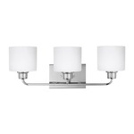 Canfield Bathroom Vanity Light - Chrome / Etched White