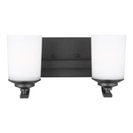 Kemal Bathroom Vanity Light  - Midnight Black / Etched White