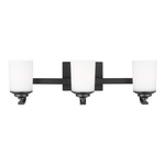 Kemal Bathroom Vanity Light - Midnight Black / Etched White