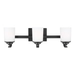 Kemal Bathroom Vanity Light - Midnight Black / Etched White