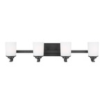 Kemal Bathroom Vanity Light  - Midnight Black / Etched White