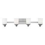 Kemal Bathroom Vanity Light  - Brushed Nickel / Etched White