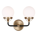 Cafe Bathroom Vanity Light - Satin Bronze / Etched Glass