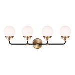 Cafe Bathroom Vanity Light - Satin Bronze / Etched Glass