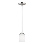 Kemal Mini Pendant - Brushed Nickel / Etched White