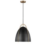 Norman Pendant - Satin Brass / Midnight Black