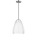 Norman Pendant - Chrome / Matte White