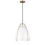 Norman Pendant - Satin Brass / Matte White