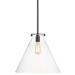 Kate Cone Pendant - Midnight Black / Clear