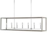 Moffet Street Linear Pendant - Chrome / Washed Pine