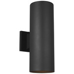 Cylinder Two Light Outdoor Wall Sconce - Black