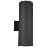 Cylinder Two Light Outdoor Wall Sconce - Black