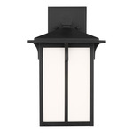 Tomek Outdoor Wall Sconce - Black / Etched White