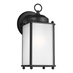 New Castle Outdoor Wall Sconce - Black / Satin Etched