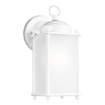 New Castle Outdoor Wall Sconce - White / Satin Etched