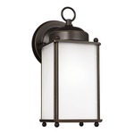 New Castle Outdoor Wall Sconce - Antique Bronze / Satin Etched