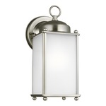 New Castle Outdoor Wall Sconce - Antique Brushed Nickel / Satin Etched