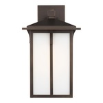 Tomek Outdoor Wall Sconce - Antique Bronze / Etched White