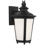 Cape May Outdoor Wall Sconce - Black / Etched White