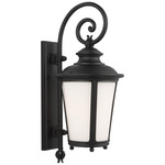 Cape May Outdoor Wall Sconce - Black / Etched White