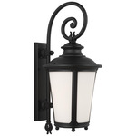 Cape May Outdoor Wall Sconce - Black / Etched White