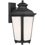 Cape May Outdoor Wall Sconce - Black / Etched White