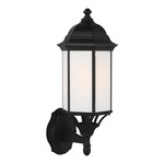 Sevier Upright Outdoor Wall Sconce - Black / Satin Etched