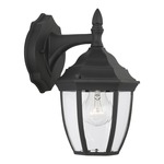 Bakersville Rounded Outdoor Wall Sconce - Black / Clear