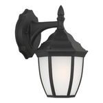 Bakersville Etched Rounded Outdoor Wall Sconce - Black / Satin Etched