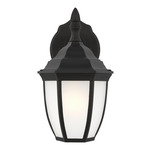 Bakersville Etched Rounded Outdoor Wall Sconce - Black / Satin Etched
