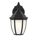 Bakersville Etched Rounded Outdoor Wall Sconce - Black / Satin Etched