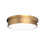 York Flush Ceiling Light  - Aged Brass / Opal
